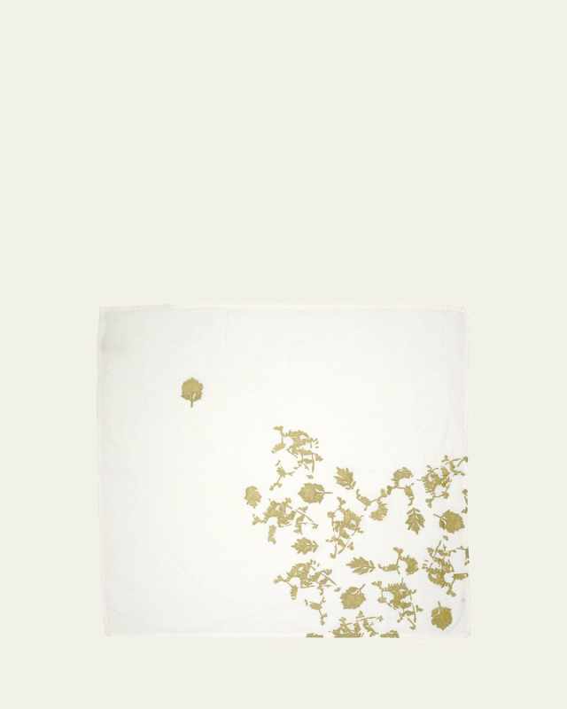 Foglia Gold Painted Linen Napkin